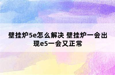 壁挂炉5e怎么解决 壁挂炉一会出现e5一会又正常